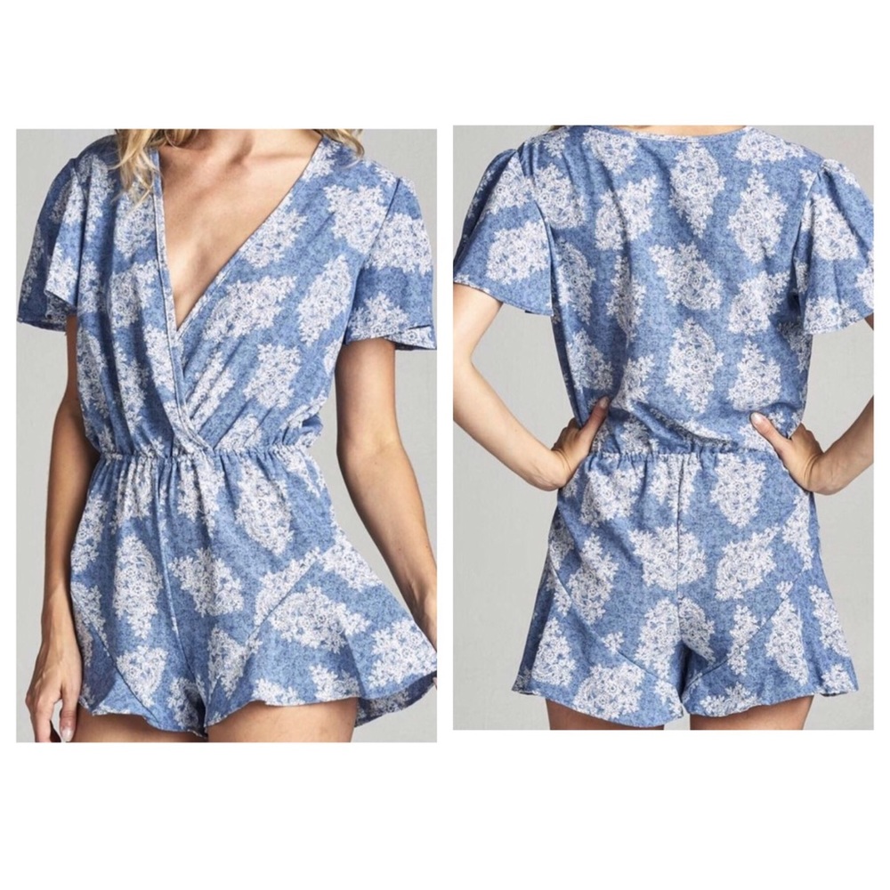Print Romper Shorts